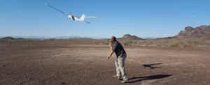 Unmanned ISR Training - launching a plane into the air to begin the training