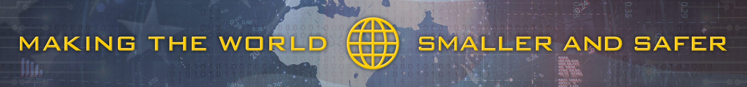 Website Graphic - Making The World Smaller and Safer - Globe JADC2 - 1920 x 225